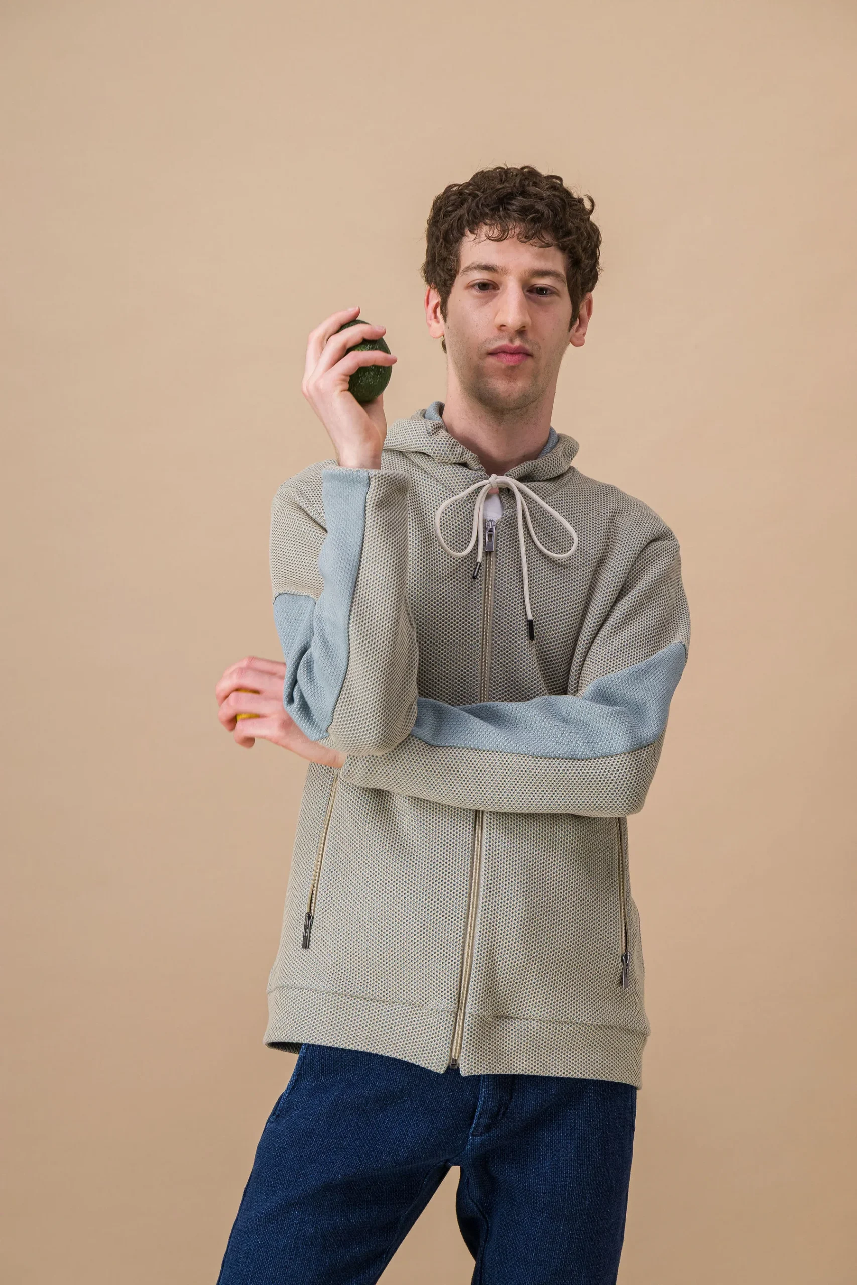 Hoodie Sweat in honeycomb weave cotton - Image 2