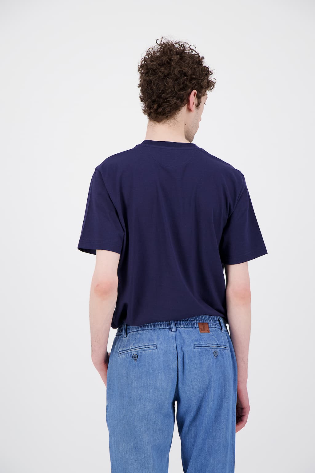 Japanese organic navy blue earth cotton T Shirt - Image 3