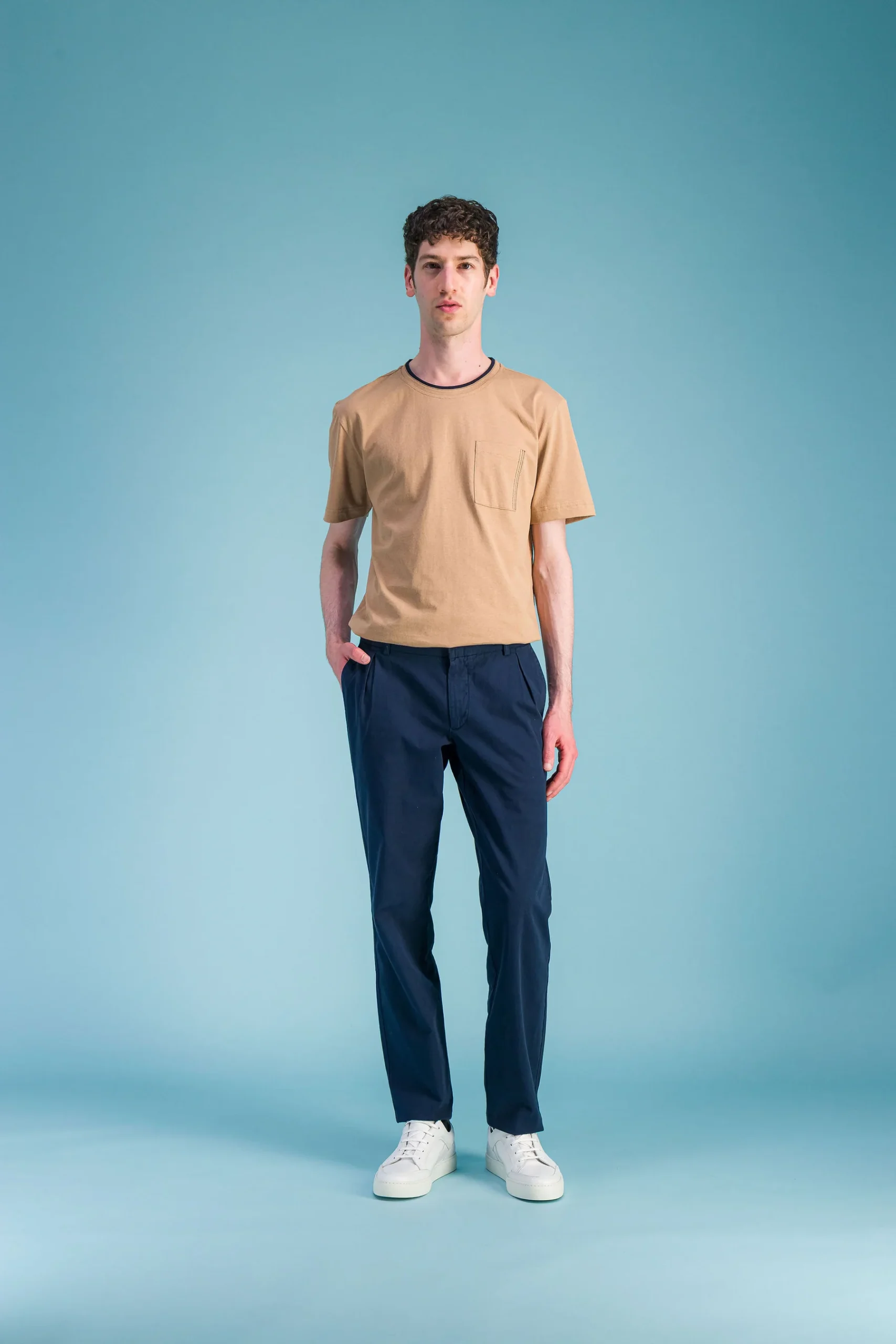 Blue Darted Japanese Cotton City Trousers Men – JAGVI - Image 3