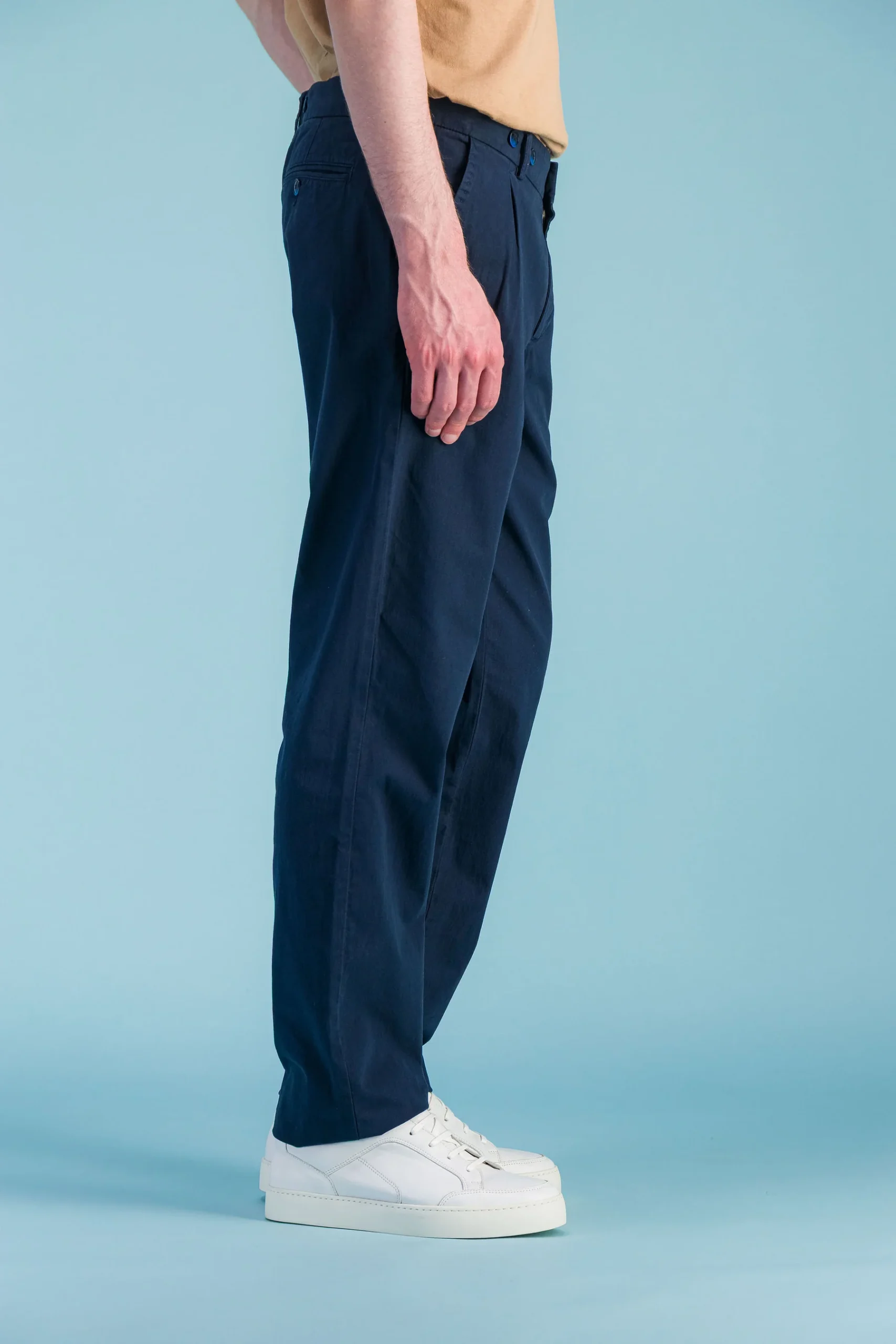 Blue Darted Japanese Cotton City Trousers Men – JAGVI - Image 4