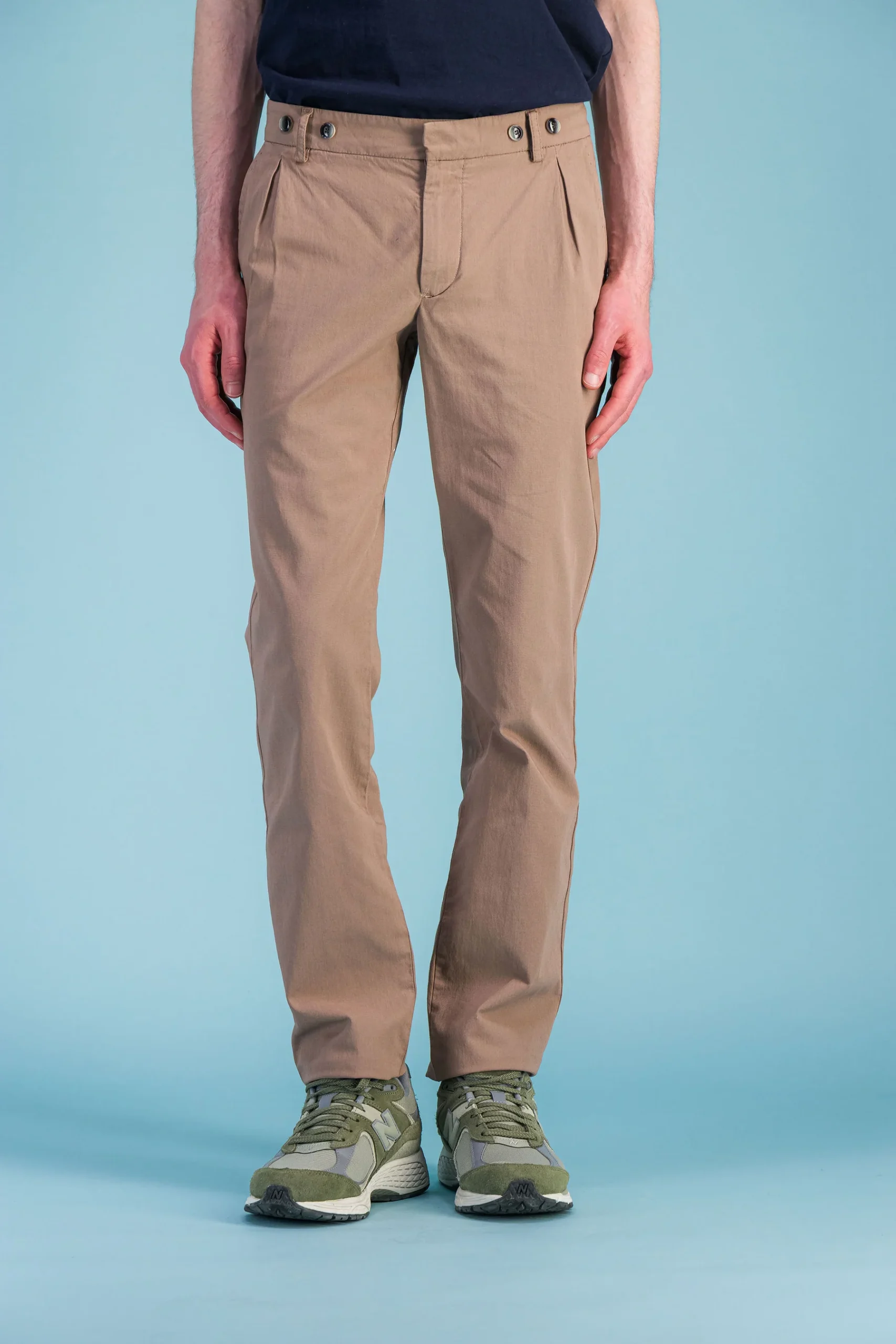 Khaki Darted Organic Cotton City Trousers Men – JAGVI