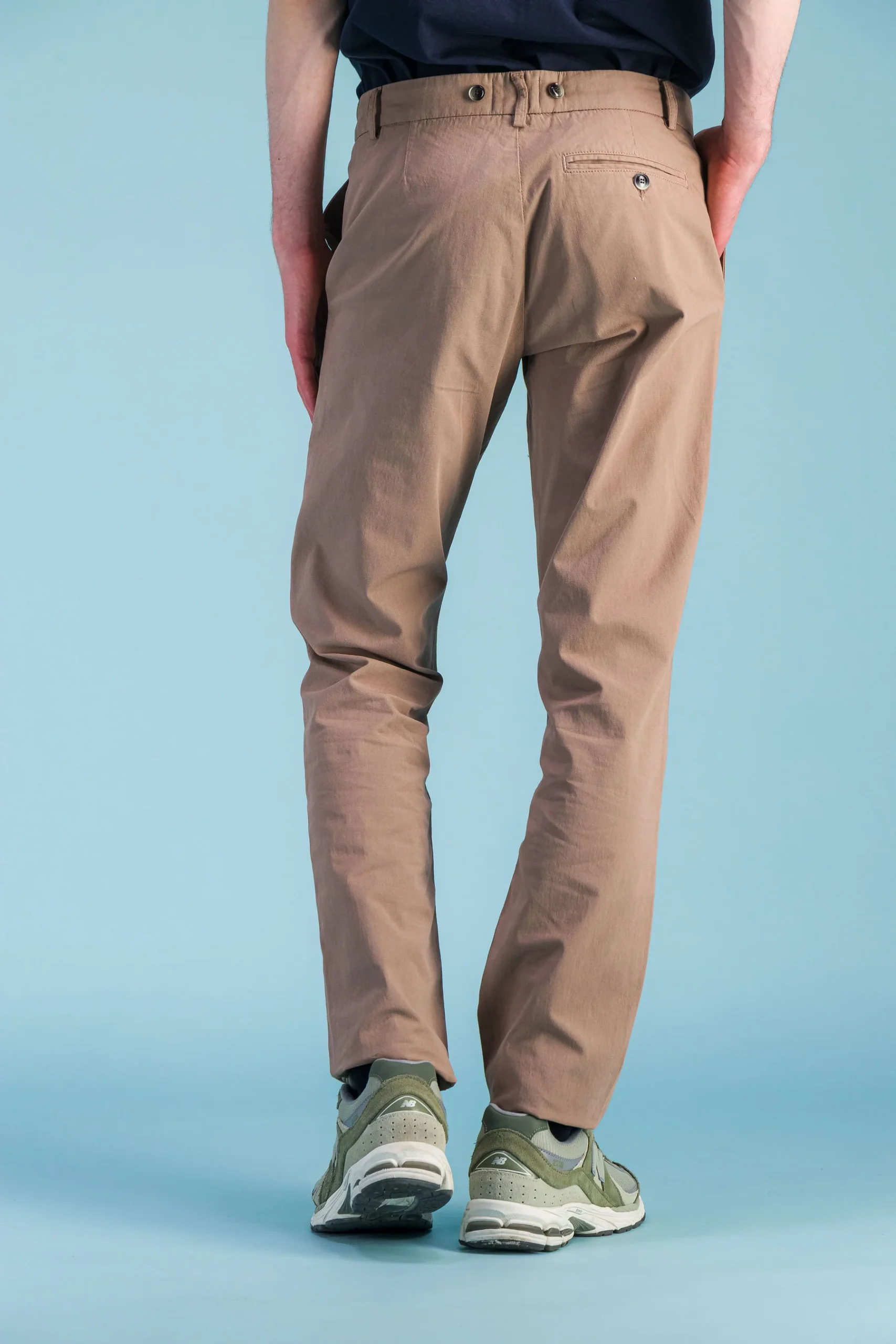 Khaki Darted Organic Cotton City Trousers Men – JAGVI - Image 5