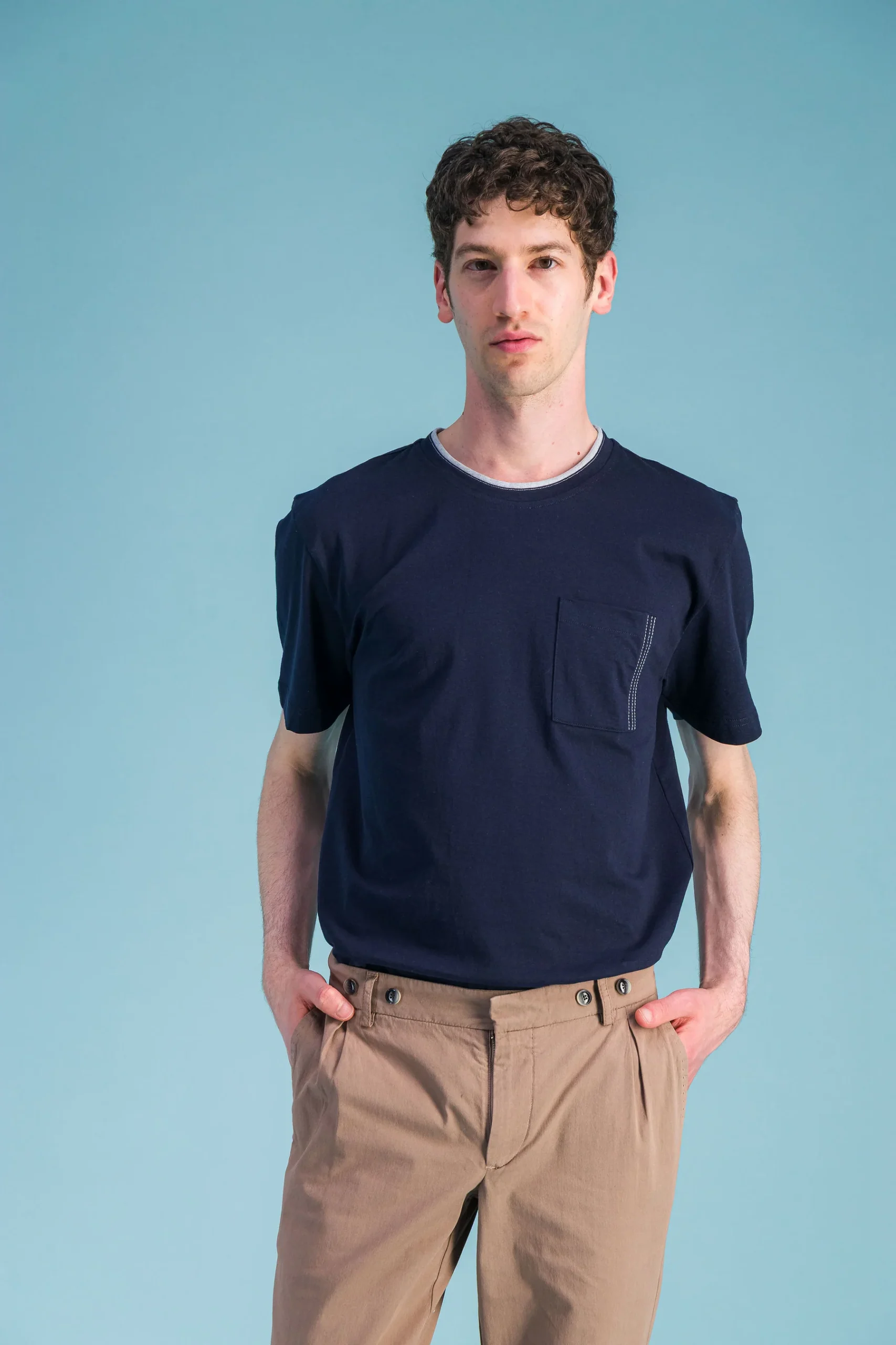 Navy Japanese Organic Cotton Premium T-Shirt Men – JAGVI