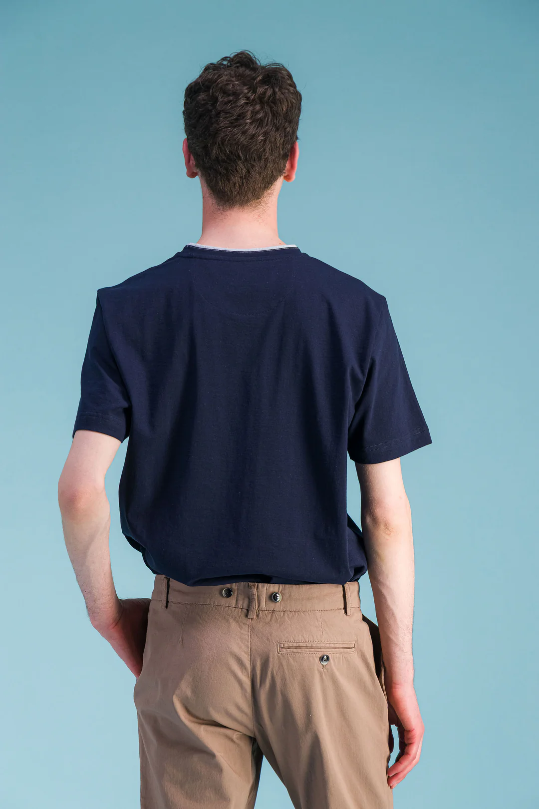 Navy Japanese Organic Cotton Premium T-Shirt Men – JAGVI - Image 3