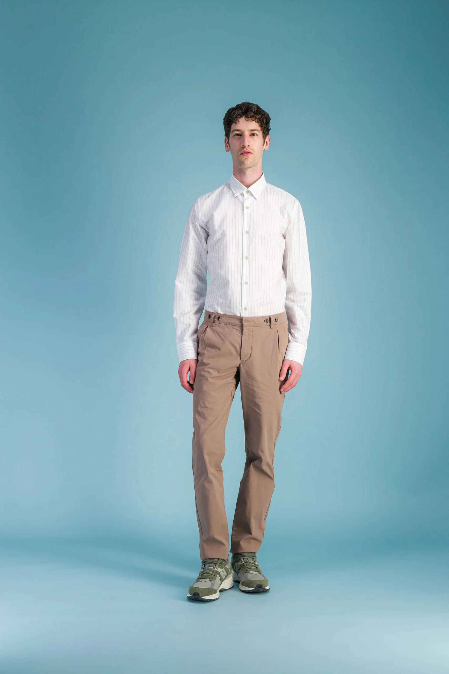 White Fine-Stripe Lightweight Organic Cotton Shirt Men – JAGVI