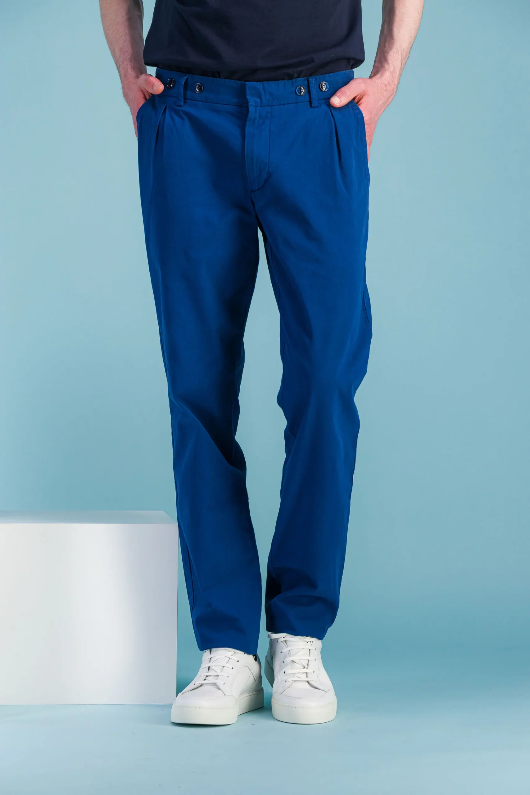 Blue Darted Organic Cotton City Trousers Men – JAGVI