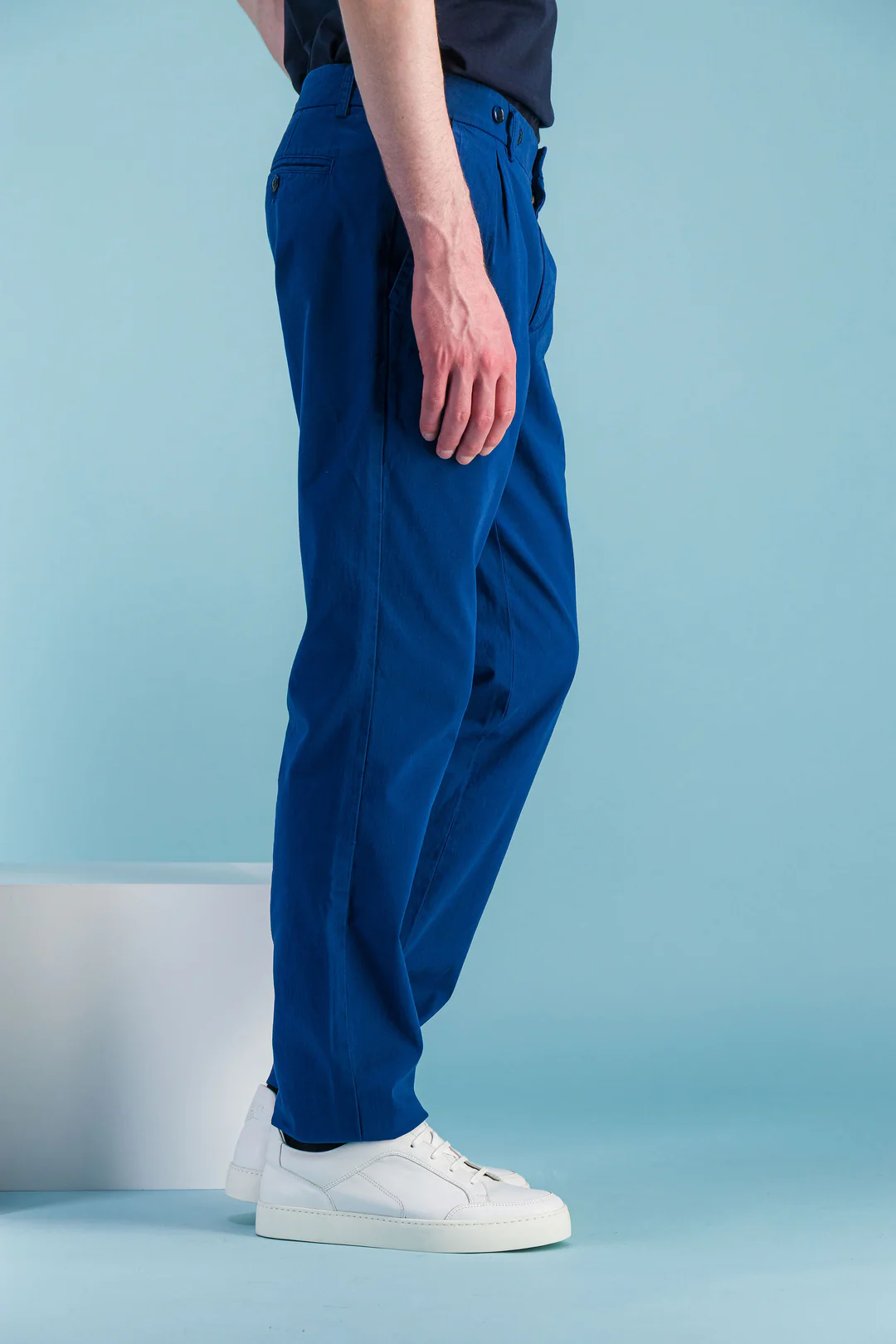 Blue Darted Organic Cotton City Trousers Men – JAGVI - Image 3