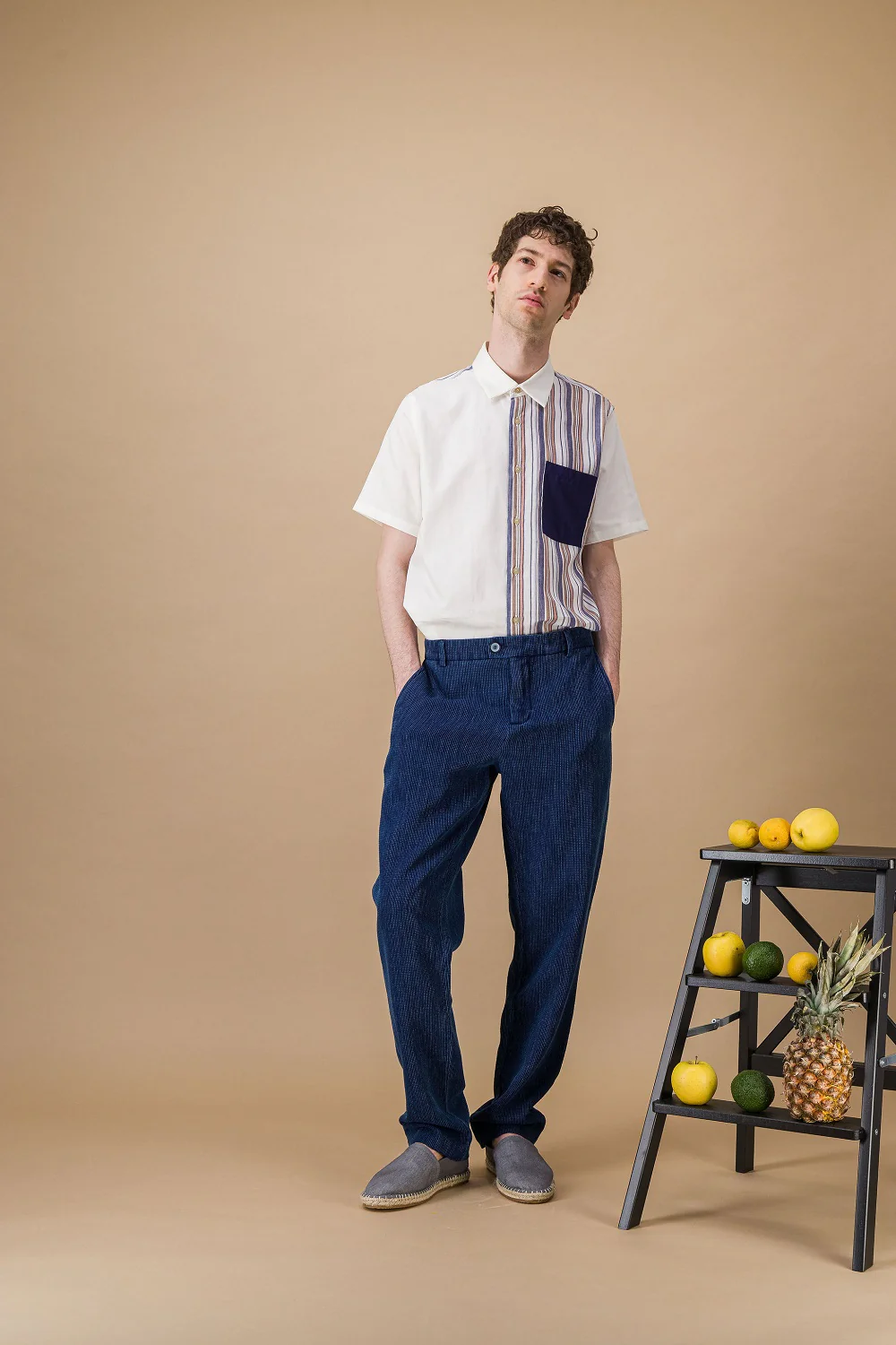 Organic Japanese Denim City Pant (8 oz) — Stone - Image 4
