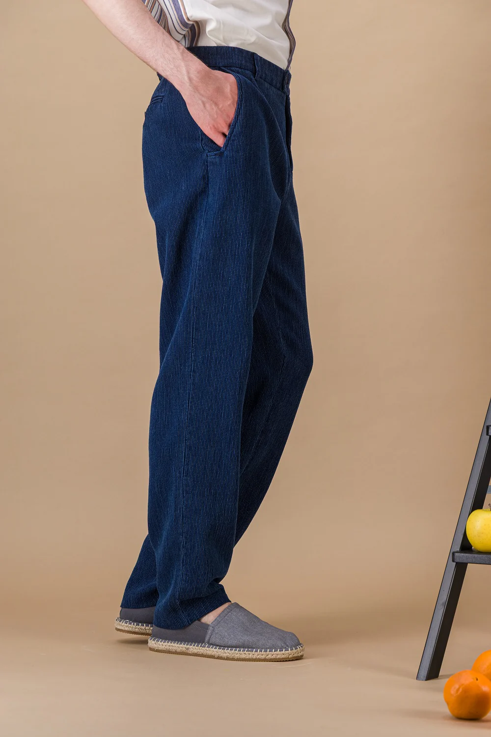 Organic Japanese Denim City Pant (8 oz) — Stone - Image 3