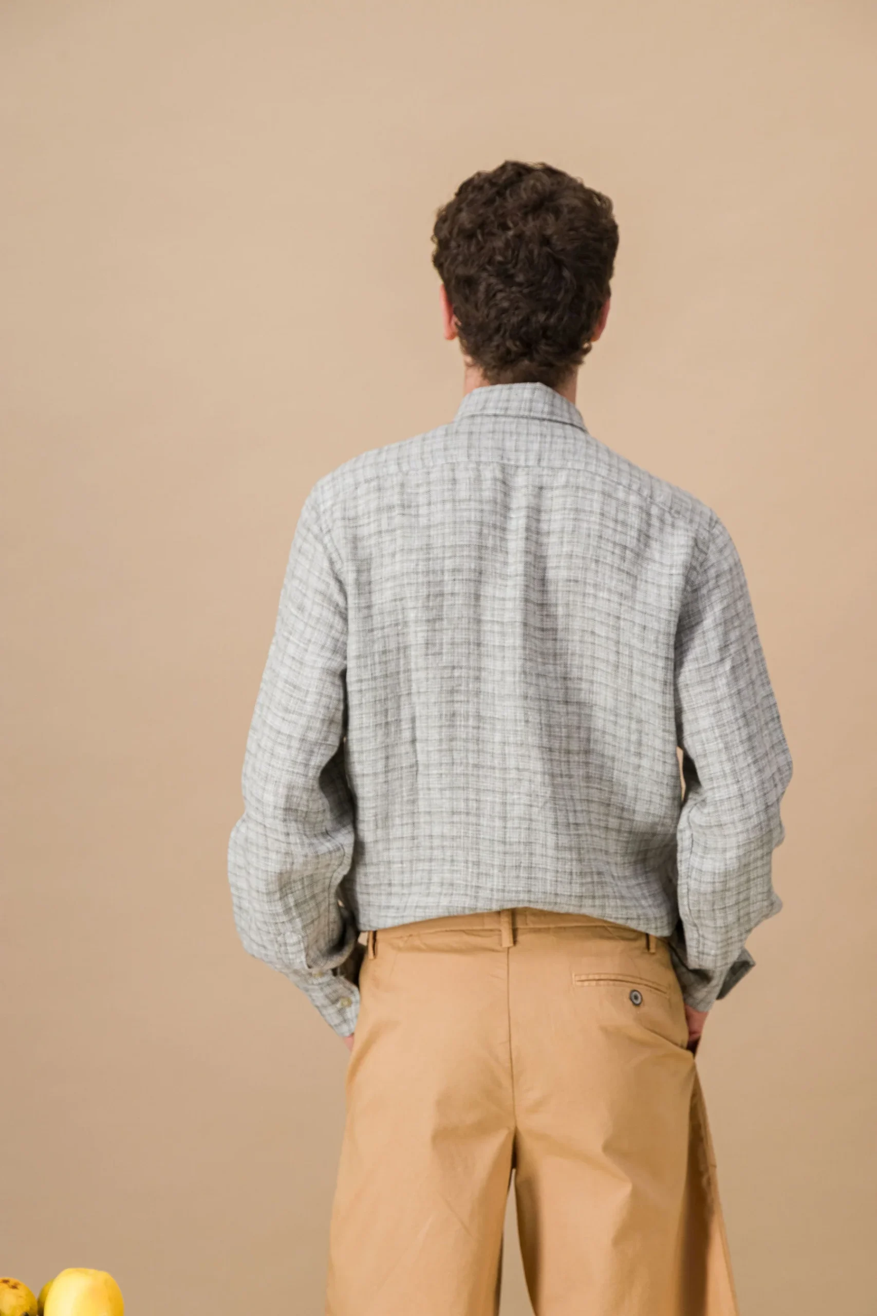 Washed French Linen Shirt — Mottled Military Green - Image 2