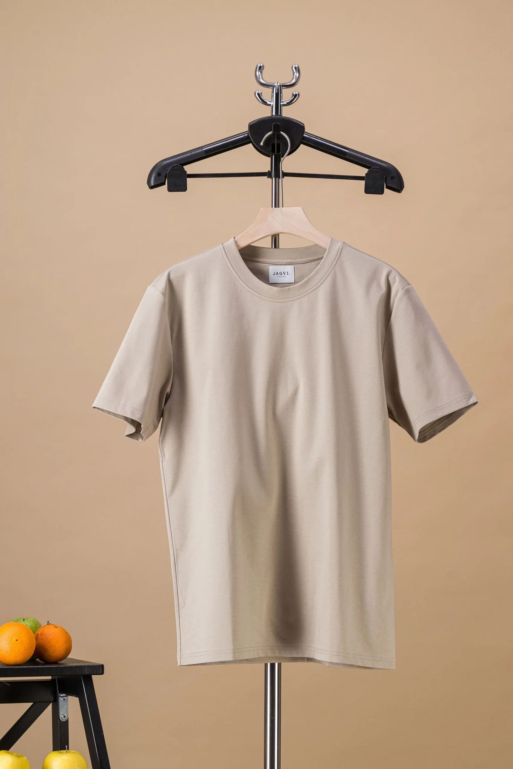 Japanese Organic Cotton T-Shirt — Beige - Image 4