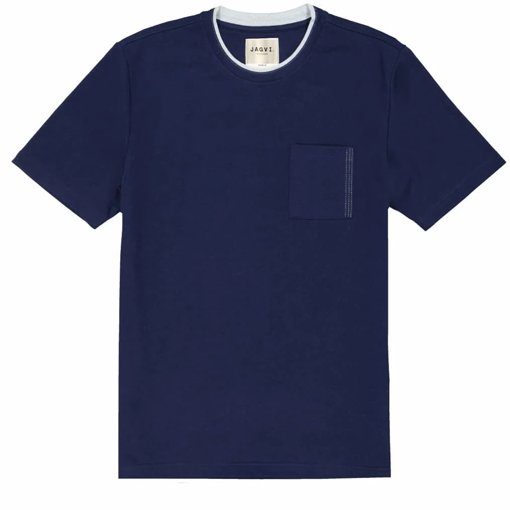 Navy Japanese Organic Cotton Premium T-Shirt Men – JAGVI - Image 4