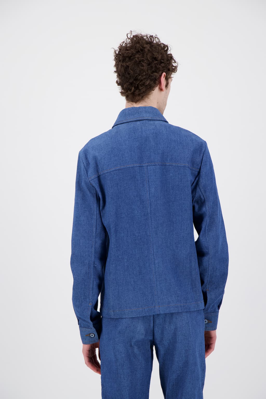 Organic Japanese Denim Workwear Jacket — Denim Blue - Image 6