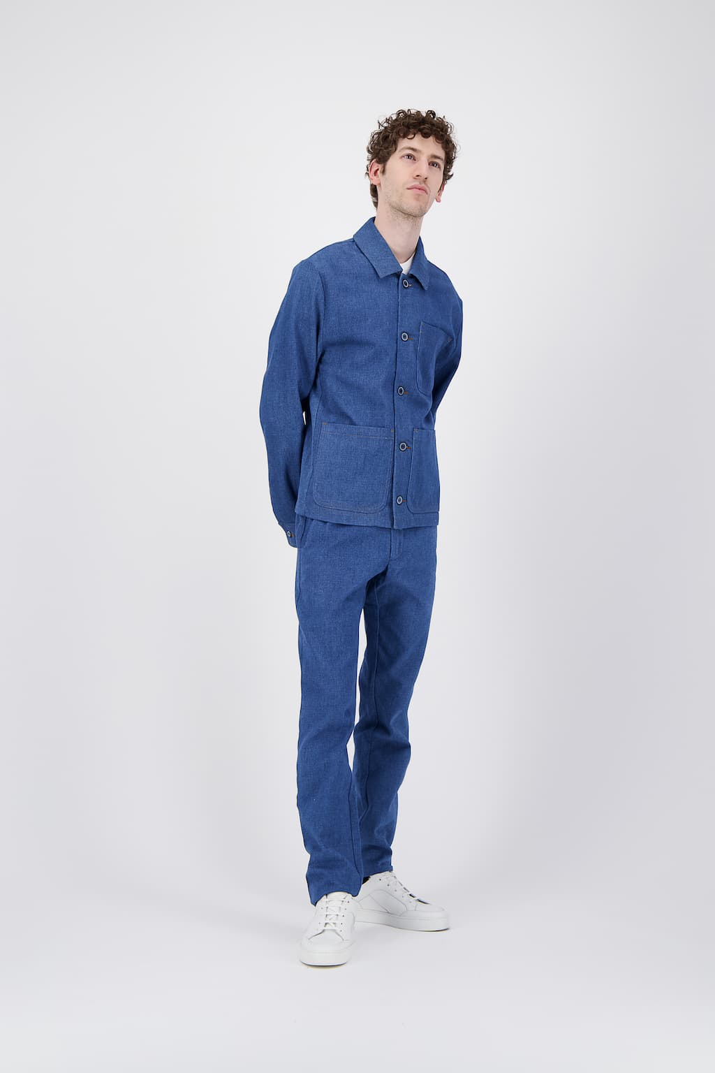 Organic Japanese Denim Workwear Jacket — Denim Blue - Image 5