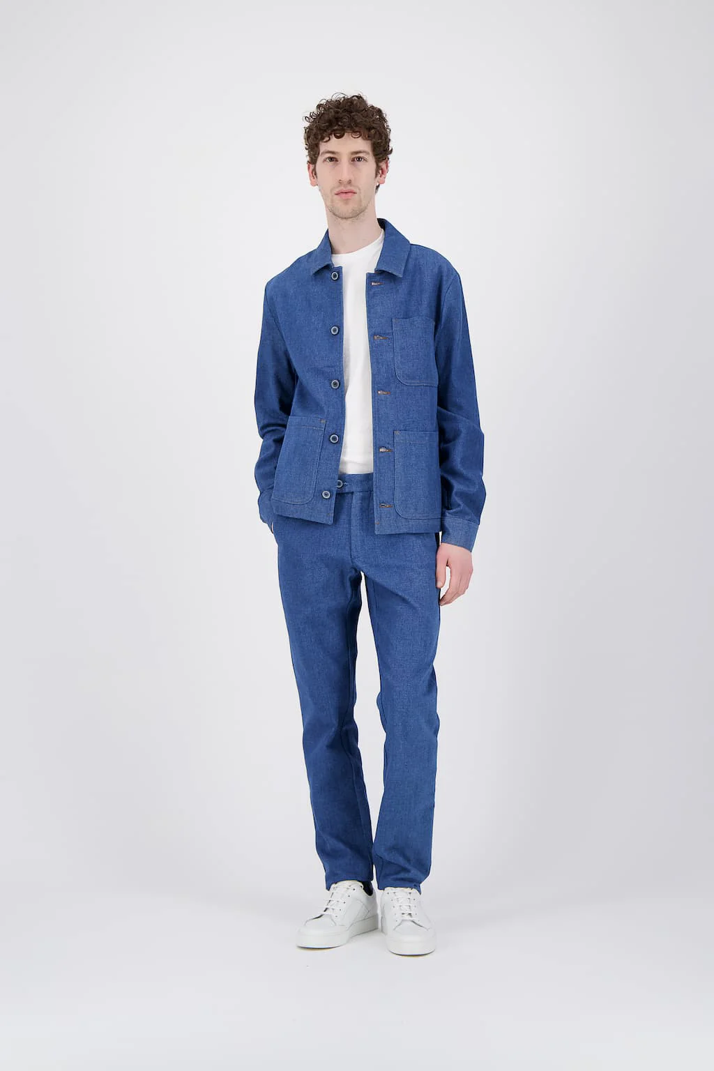 Organic Japanese Denim Workwear Jacket — Denim Blue - Image 4