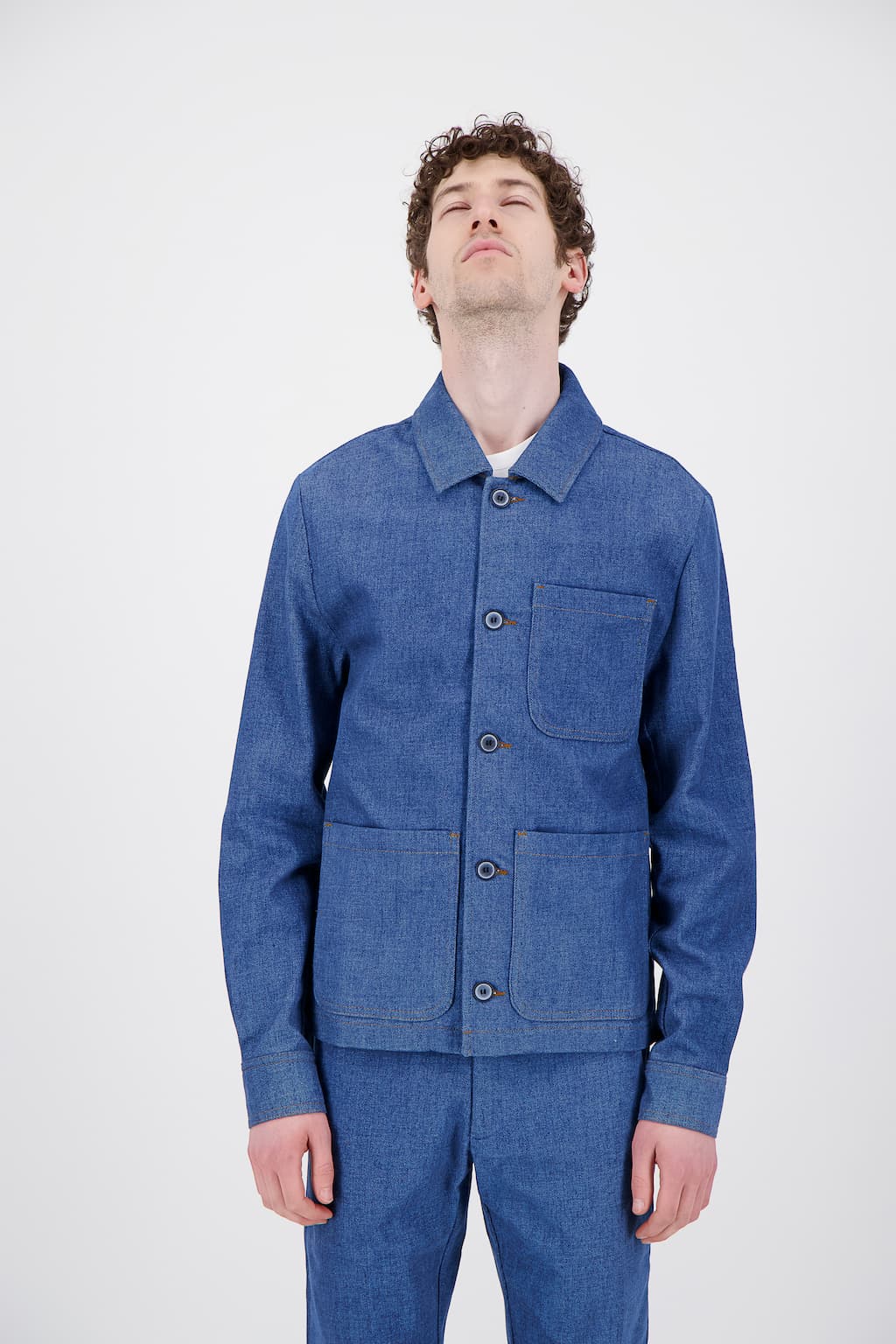 Organic Japanese Denim Workwear Jacket — Denim Blue